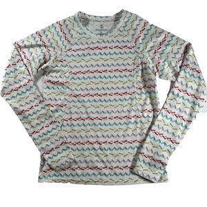 Lands' End Rashguard Girls Medium Shirt Base Layer Triangle Long Sleeve